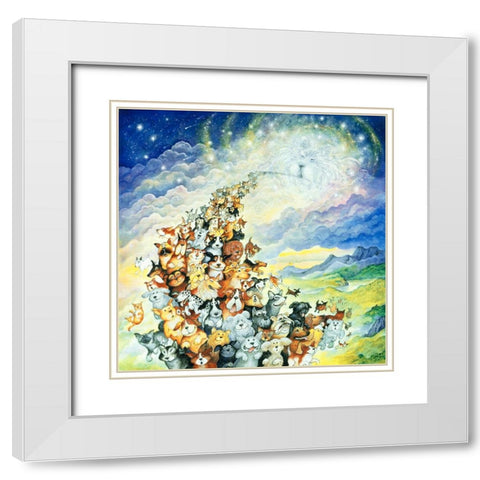 And God Created Dogs 2 White Modern Wood Framed Art Print with Double Matting by Bell, Bill