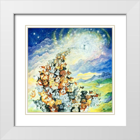 And God Created Dogs 2 White Modern Wood Framed Art Print with Double Matting by Bell, Bill