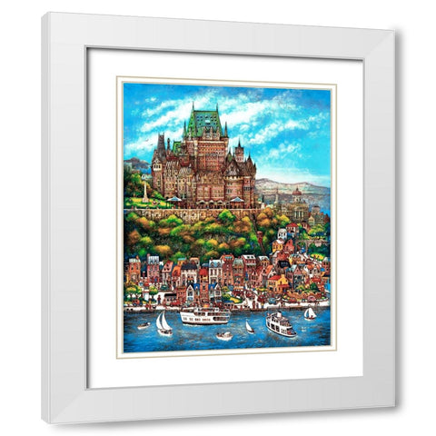 Quebec City White Modern Wood Framed Art Print with Double Matting by Bell, Bill