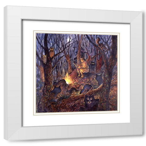 David/23Rd Psalm White Modern Wood Framed Art Print with Double Matting by Bell, Bill