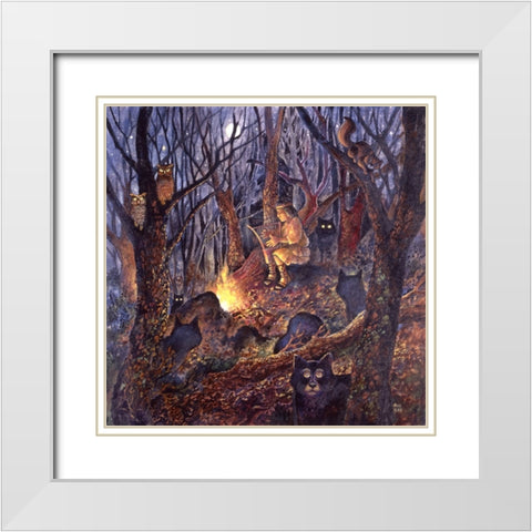 David/23Rd Psalm White Modern Wood Framed Art Print with Double Matting by Bell, Bill