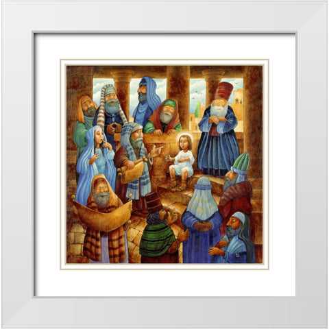 J C In Temple White Modern Wood Framed Art Print with Double Matting by Bell, Bill