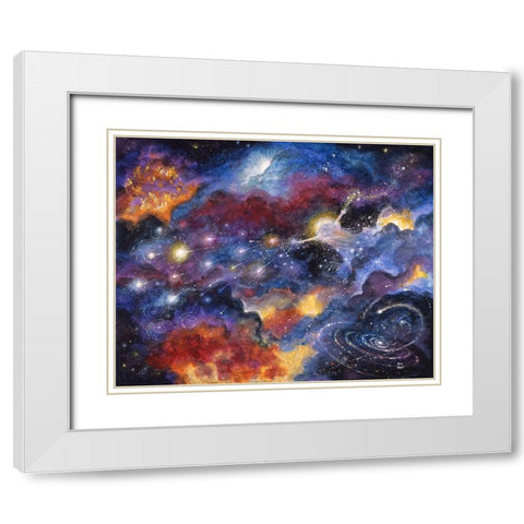 Creation Of Universe White Modern Wood Framed Art Print with Double Matting by Bell, Bill