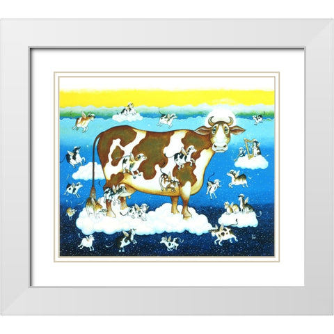 Holy Cow White Modern Wood Framed Art Print with Double Matting by Bell, Bill