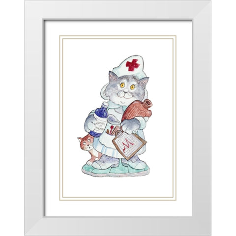 The Nurse White Modern Wood Framed Art Print with Double Matting by Bell, Bill