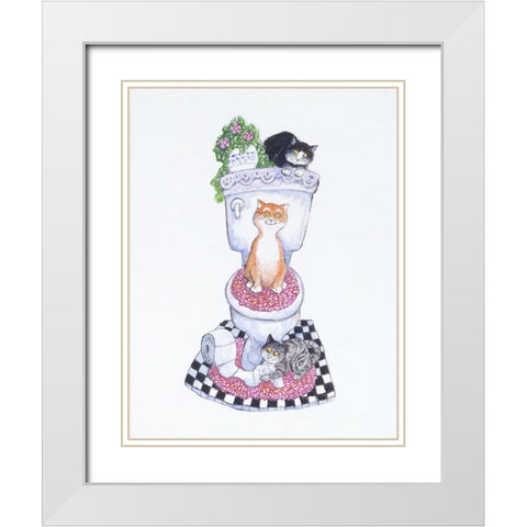 John Cats White Modern Wood Framed Art Print with Double Matting by Bell, Bill