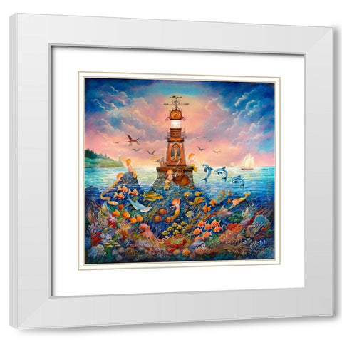 Lady In Red White Modern Wood Framed Art Print with Double Matting by Bell, Bill