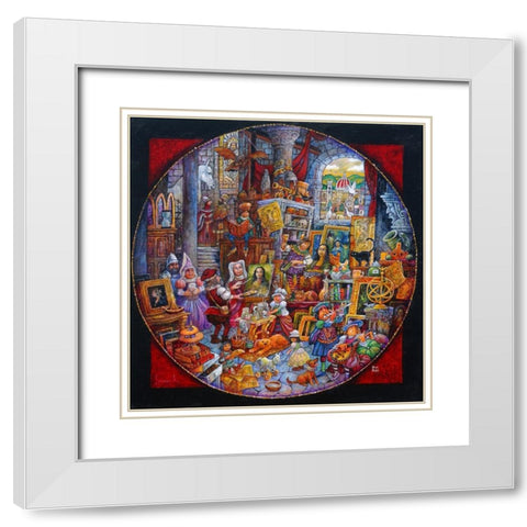 Leonardoâ€™s Masterpiece White Modern Wood Framed Art Print with Double Matting by Bell, Bill