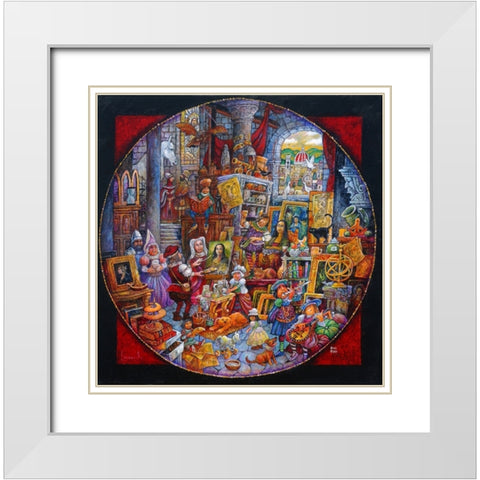 Leonardoâ€™s Masterpiece White Modern Wood Framed Art Print with Double Matting by Bell, Bill