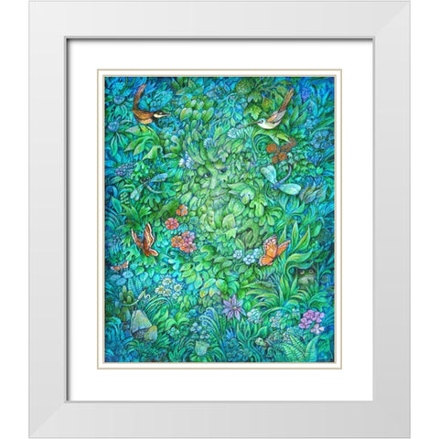The Green Man White Modern Wood Framed Art Print with Double Matting by Bell, Bill