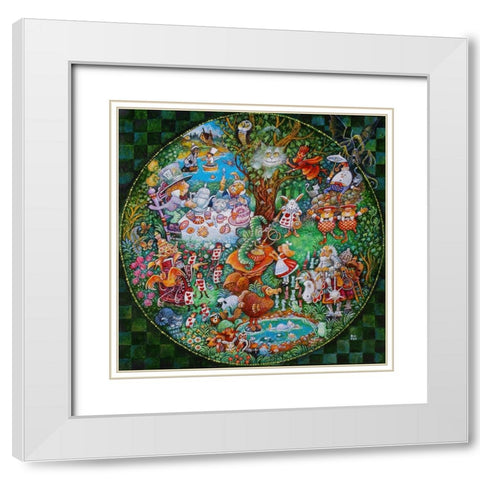 Another Day In Wonderland White Modern Wood Framed Art Print with Double Matting by Bell, Bill