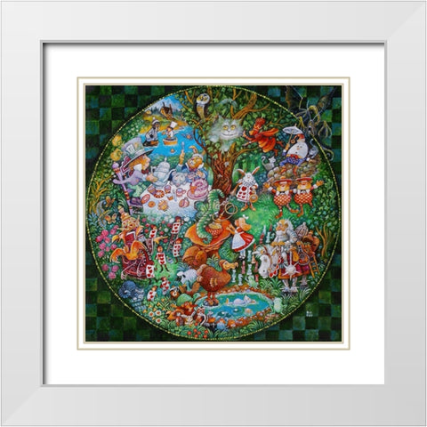 Another Day In Wonderland White Modern Wood Framed Art Print with Double Matting by Bell, Bill