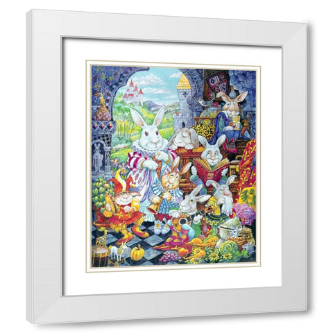 Snow White And Friends White Modern Wood Framed Art Print with Double Matting by Bell, Bill
