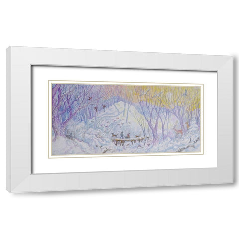 Early Birds White Modern Wood Framed Art Print with Double Matting by Bell, Bill