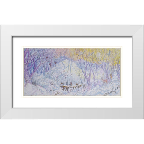 Early Birds White Modern Wood Framed Art Print with Double Matting by Bell, Bill