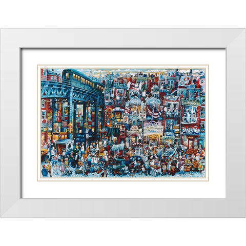 1934 White Modern Wood Framed Art Print with Double Matting by Bell, Bill