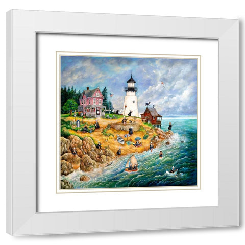 Nuns Light White Modern Wood Framed Art Print with Double Matting by Bell, Bill