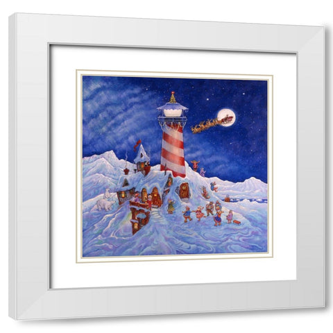 Santas Light White Modern Wood Framed Art Print with Double Matting by Bell, Bill