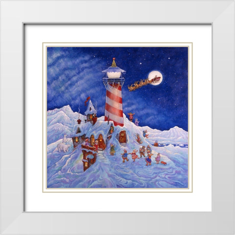 Santas Light White Modern Wood Framed Art Print with Double Matting by Bell, Bill