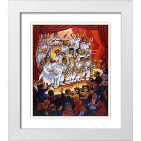 Stompin At The Savoy White Modern Wood Framed Art Print with Double Matting by Bell, Bill