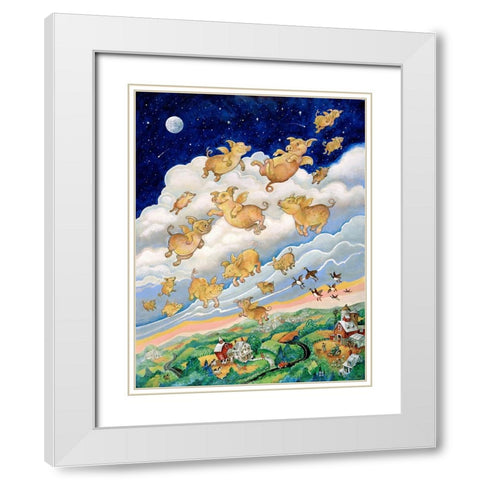 If Pigs Could Fly White Modern Wood Framed Art Print with Double Matting by Bell, Bill