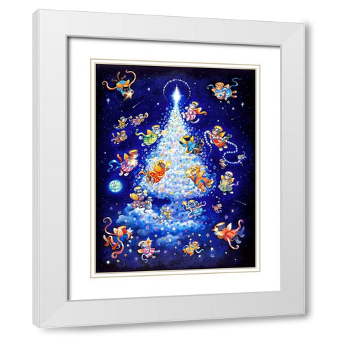 The Star Tree - Rectangle White Modern Wood Framed Art Print with Double Matting by Bell, Bill