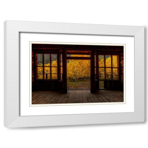 A Rainy Day At The Historic Ashcroft Hotel White Modern Wood Framed Art Print with Double Matting by Sherrell, Bill