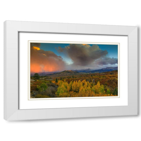 A Storm Of Light White Modern Wood Framed Art Print with Double Matting by Sherrell, Bill