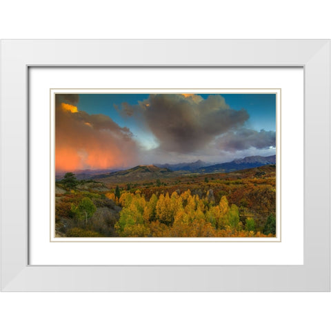 A Storm Of Light White Modern Wood Framed Art Print with Double Matting by Sherrell, Bill