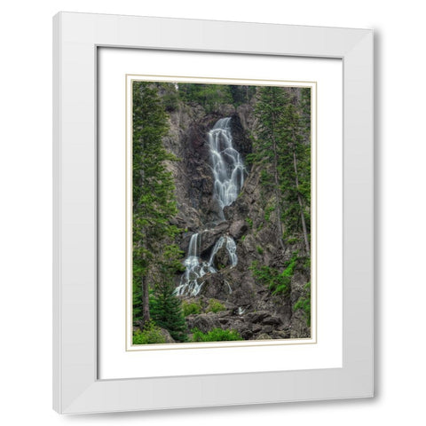 Angel Falls White Modern Wood Framed Art Print with Double Matting by Sherrell, Bill