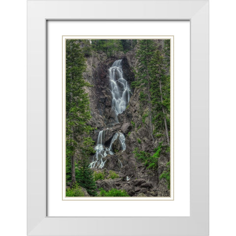 Angel Falls White Modern Wood Framed Art Print with Double Matting by Sherrell, Bill