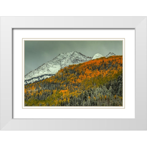 Autumn Mountain White Modern Wood Framed Art Print with Double Matting by Sherrell, Bill