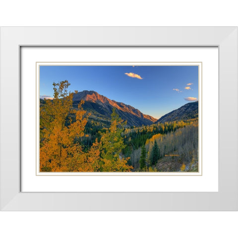 Autumn Sunset-Rocky Mountain Style White Modern Wood Framed Art Print with Double Matting by Sherrell, Bill