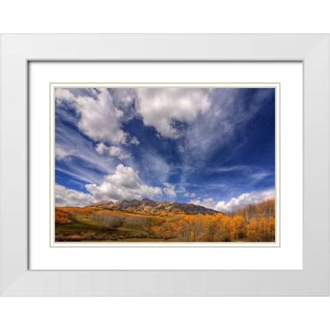 Autumn Vista White Modern Wood Framed Art Print with Double Matting by Sherrell, Bill