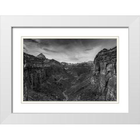 Canyon Walls White Modern Wood Framed Art Print with Double Matting by Sherrell, Bill