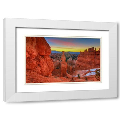 Dawn Over Thors Hammer White Modern Wood Framed Art Print with Double Matting by Sherrell, Bill