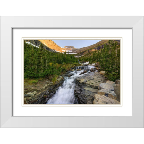 Falling For Beauty White Modern Wood Framed Art Print with Double Matting by Sherrell, Bill