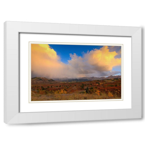 Fire In The Sky White Modern Wood Framed Art Print with Double Matting by Sherrell, Bill