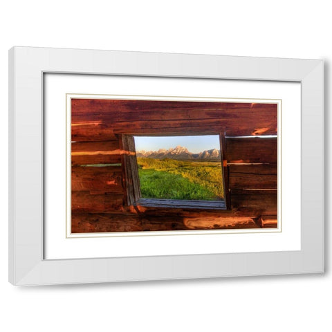 Picture Window White Modern Wood Framed Art Print with Double Matting by Sherrell, Bill