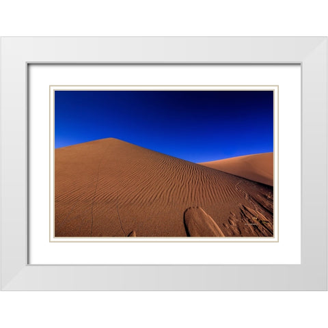 Pyramid Dunes White Modern Wood Framed Art Print with Double Matting by Sherrell, Bill