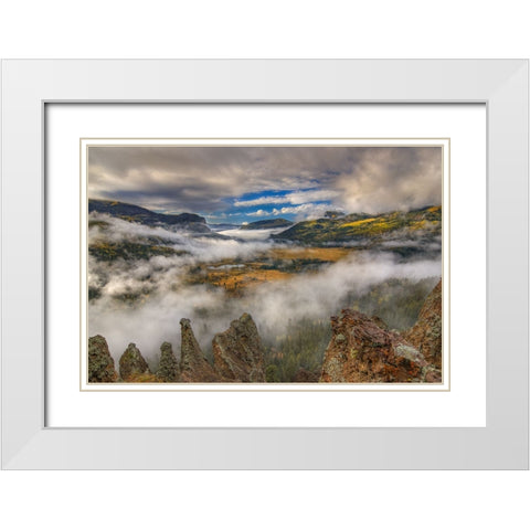 Revelation Valley White Modern Wood Framed Art Print with Double Matting by Sherrell, Bill