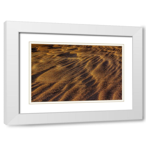 Sandwaves White Modern Wood Framed Art Print with Double Matting by Sherrell, Bill