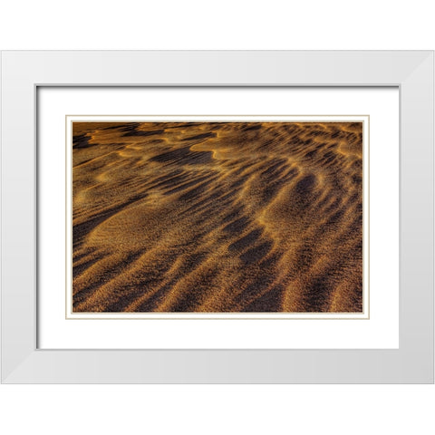 Sandwaves White Modern Wood Framed Art Print with Double Matting by Sherrell, Bill