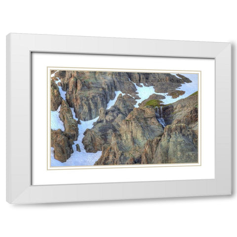 Snowmelt White Modern Wood Framed Art Print with Double Matting by Sherrell, Bill