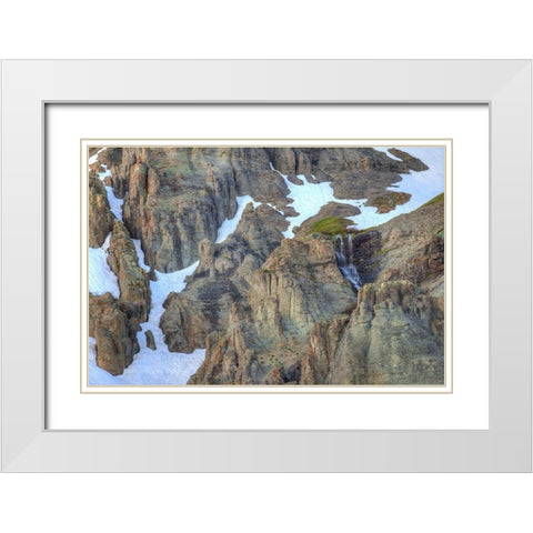 Snowmelt White Modern Wood Framed Art Print with Double Matting by Sherrell, Bill