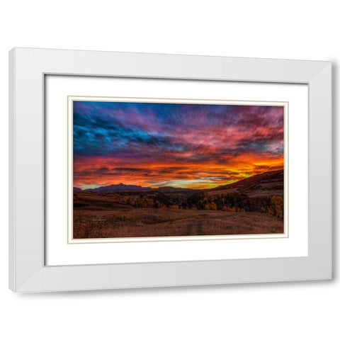 A Sunset To Remember White Modern Wood Framed Art Print with Double Matting by Sherrell, Bill