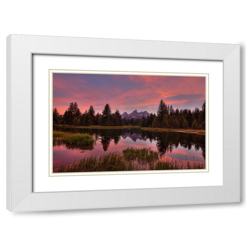 Twilight Serenade White Modern Wood Framed Art Print with Double Matting by Sherrell, Bill