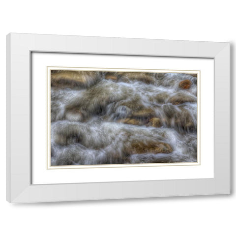 Water Rush White Modern Wood Framed Art Print with Double Matting by Sherrell, Bill