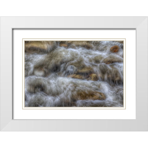 Water Rush White Modern Wood Framed Art Print with Double Matting by Sherrell, Bill
