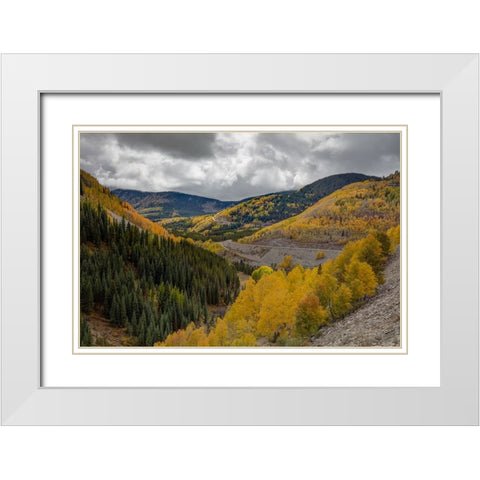 Autumn Roads White Modern Wood Framed Art Print with Double Matting by Sherrell, Bill